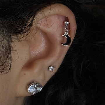 Black Crescent Helix Drops